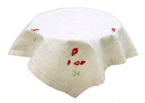 F366 Tablecloth Poppies -- 85x85cm-0