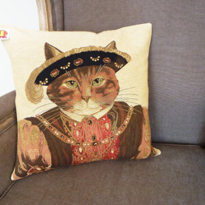 Coussin chat Henri VIII - 45x45cm-10840