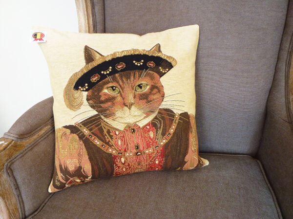 Coussin chat Henri VIII - 45x45cm-10840