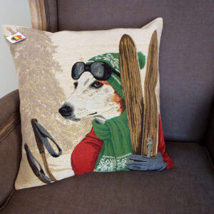 Coussin chien jack russell ski -- 45x45cm-10824