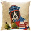 Coussin chien border collie ski -- 45x45cm-0