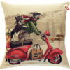 Cushion Dogs on a Red Scooter -- 45x45cm-0