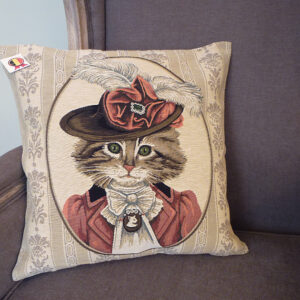 Coussin chat belle époque -- 45x45cm-10686