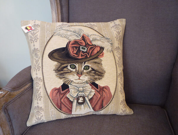 Coussin chat belle époque -- 45x45cm-10686