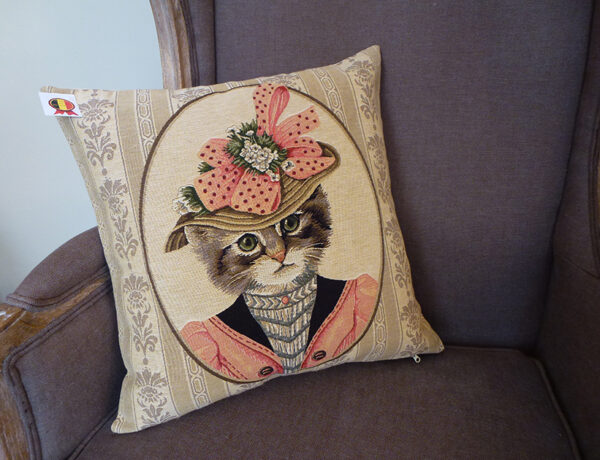 Coussin chat belle époque -- 45x45cm-10682