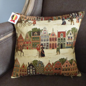 Coussin -- Bruges et ses caleches -- 35x35cm-10197