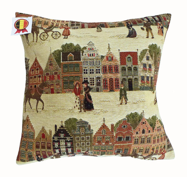 Cushion -- Bruges and Carriages -- 35x35cm-0