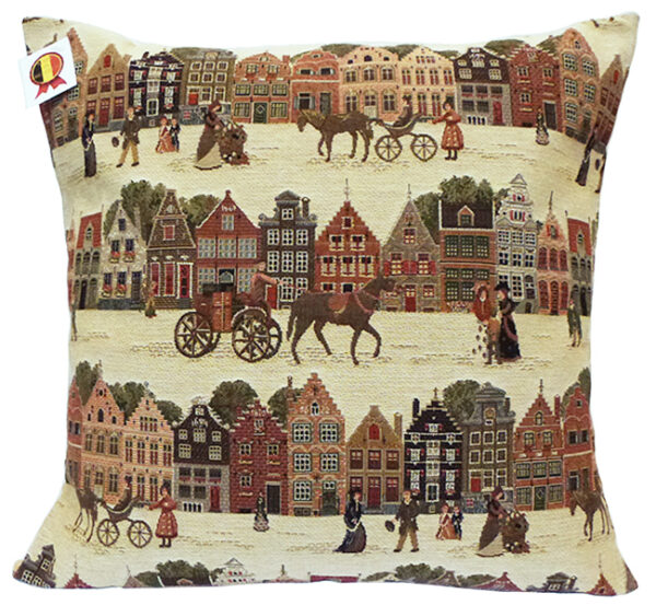 Cushion -- Bruges and Carriages -- 45x45cm-0
