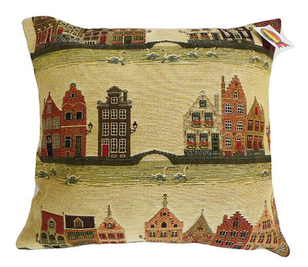 Cushion -- Canals of Bruges -- 35x35cm-0