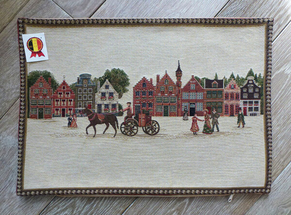 Coussin -- Caleches et Maisons de Bruges -- 35x45cm-10151