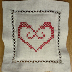 Lavender Sachet -- Heart in Creed Stitch-0