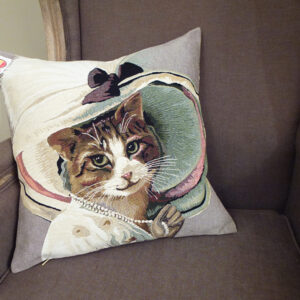 Coussin Chat Chapeau & Collier -- 45x45cm-10553