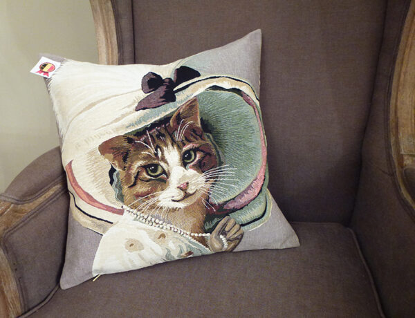 Coussin Chat Chapeau & Collier -- 45x45cm-10553