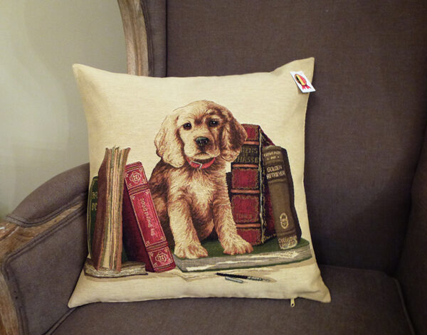 Coussin Biblio Chiens -- 45x45cm-10585