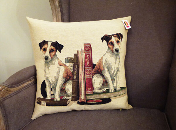 Coussin Biblio Chiens -- 45x45cm-10579