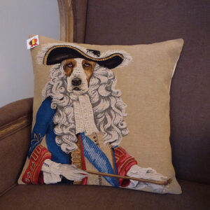 Coussin en tapisserie – Chiens voiture –