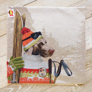 Coussin chien braque de weimar ski -- 45x45cm-10820