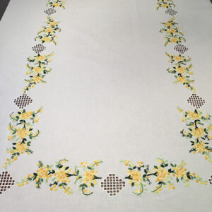 Nappe brodée main -- Mimosa -- 170x220cm-11195