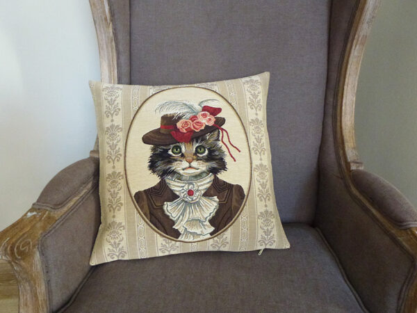 Coussin chat belle époque -- 45x45cm-11216