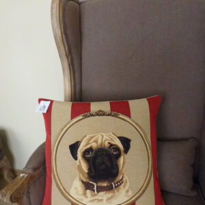 Coussin Chien Carlin -- 45x45cm-11429