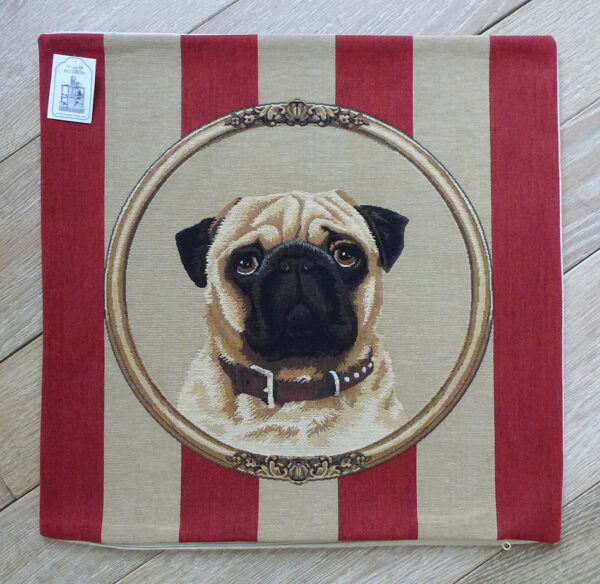 Coussin Chien Carlin -- 45x45cm-11428