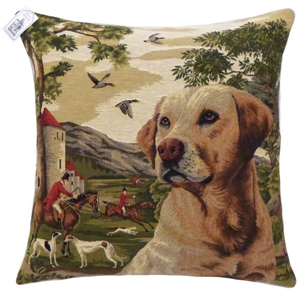 Coussin Chasse Chien Labrador -- 45x45cm-0