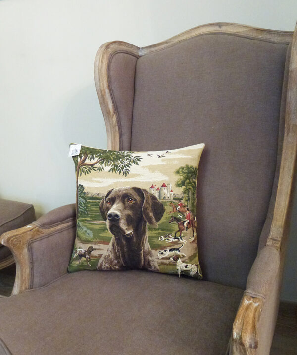 Coussin Chasse Chien Braque -- 45x45cm-11461