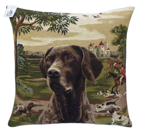 Coussin Chasse Chien Braque -- 45x45cm-0